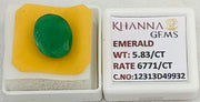 5.83/CT Natural Panna Stone with Govt. Lab Certificate-12313D49932